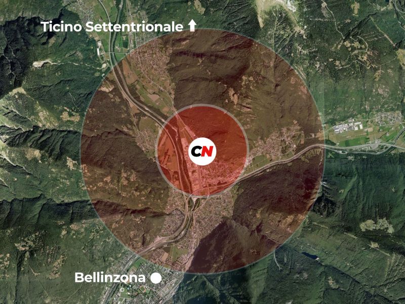 Localizzazione della Carrozzeria Nord nel Ticino